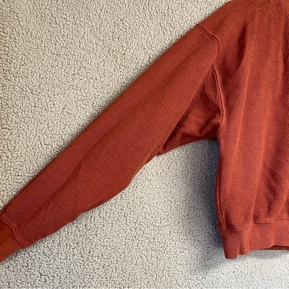 Madhappy Inside Out Cropped Brick Red Crew Neck Pullover Sweatshirt Sz XS - Picture 4 of 9